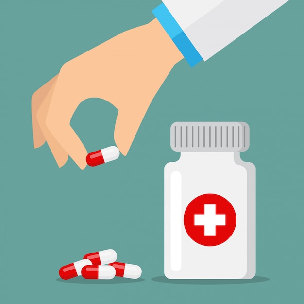 Medication Bottle and Capsules in Doctor's Hand | Jiffy Designs