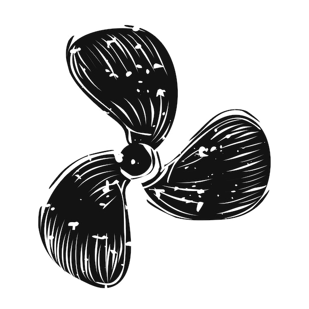 Stylized Black and White Illustration of a Propeller Design | Jiffy Designs
