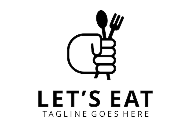 Minimalist Dining Icon with Utensils and Tagline | Jiffy Designs