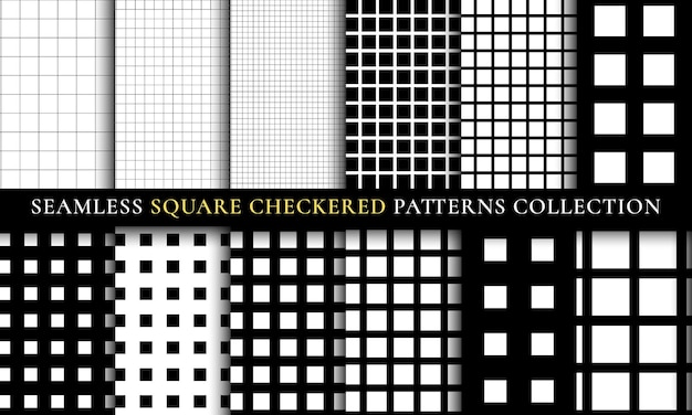 Versatile Seamless Square Checkered Patterns Collection | Jiffy Designs