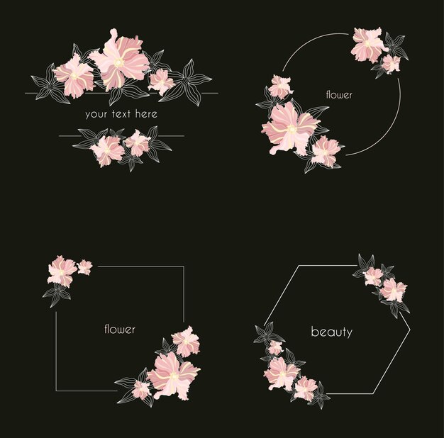 Elegant Floral Frames and Bouquets with Pink Roses | Jiffy Designs