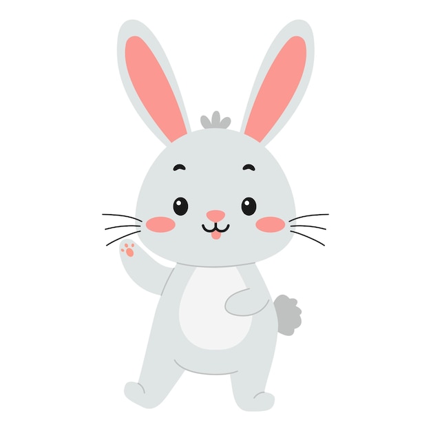 Cute Cartoon Bunny Rabbit with Rosy Cheeks | Jiffy Designs