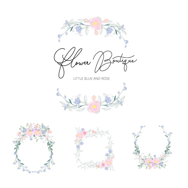 Elegant Watercolor Floral Wreaths and Logos Collection | Jiffy Designs