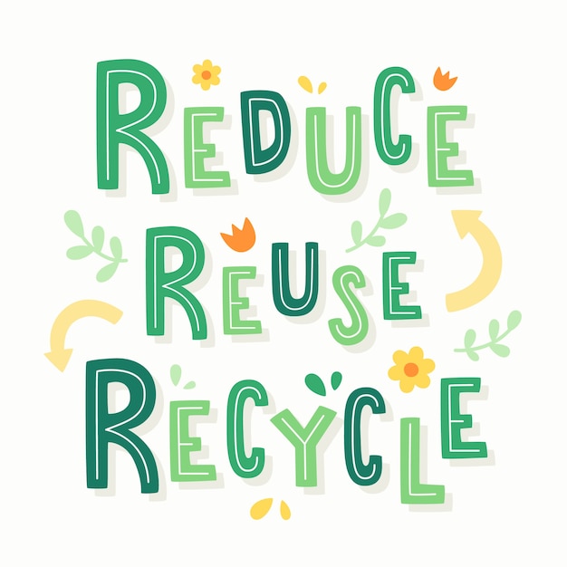 Vibrant EcoFriendly Mantra Reduce, Reuse, Recycle Jiffy Designs