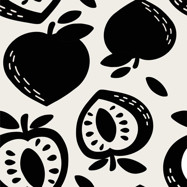 Stylized Fruit Silhouettes in Striking Black and White | Jiffy Designs