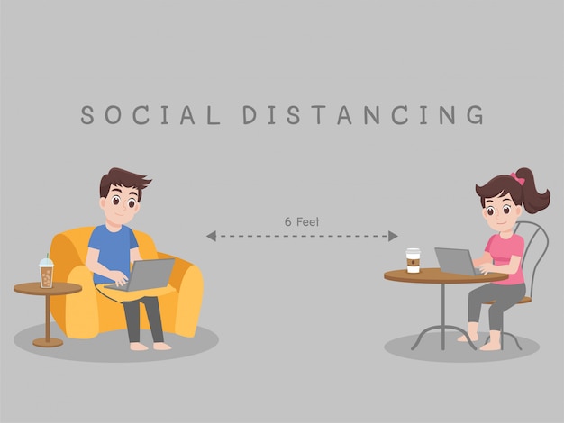 Maintaining Safe Distance: Two People Working Remotely | Jiffy Designs
