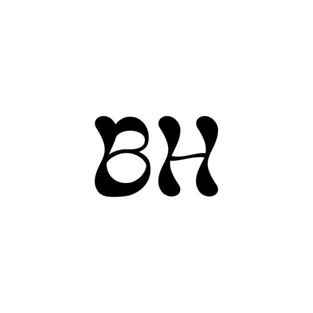 Stylized Black and White Lettering 'BH' | Jiffy Designs