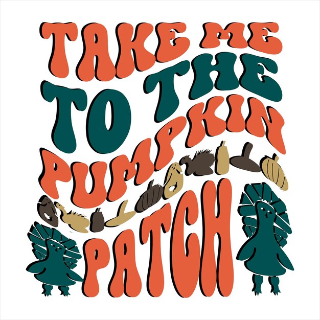 Colorful Retro Text with Whimsical Nature Illustrations | Jiffy Designs