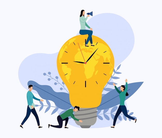 Teamwork and Time Management Concept Illustration | Jiffy Designs