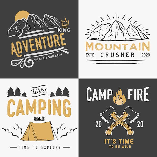 Vintage-Style Mountain Adventure Logos with Retro Typography | Jiffy ...