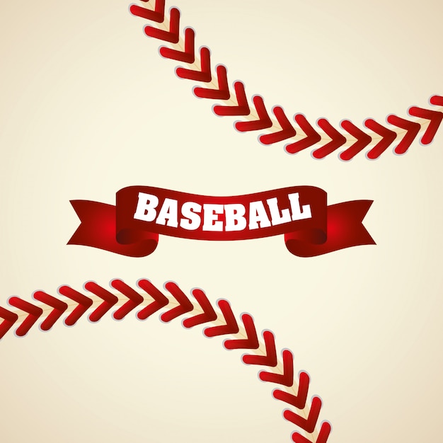 Vibrant Baseball Stitches and Ribbon Banner | Jiffy Designs