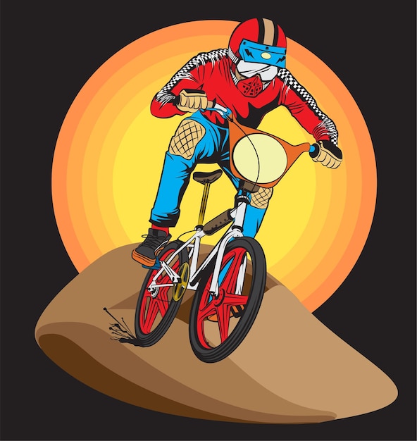 Daring BMX Rider Soaring Through Sunset-Drenched Terrain | Jiffy Designs