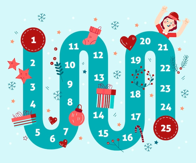 Festive Countdown Calendar with Playful Holiday Icons | Jiffy Designs