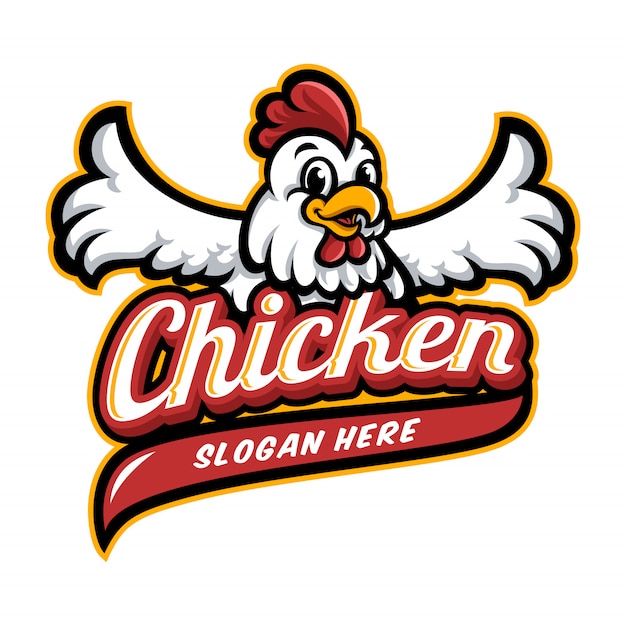 Vibrant Cartoon Chicken with Playful Expression and Bold Lettering ...