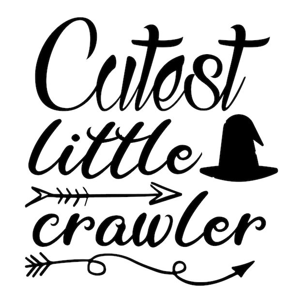 Whimsical Lettering Art with Playful Crawler Silhouette | Jiffy Designs