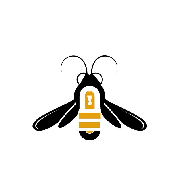 Minimalist Bee Icon with Keyhole Design | Jiffy Designs