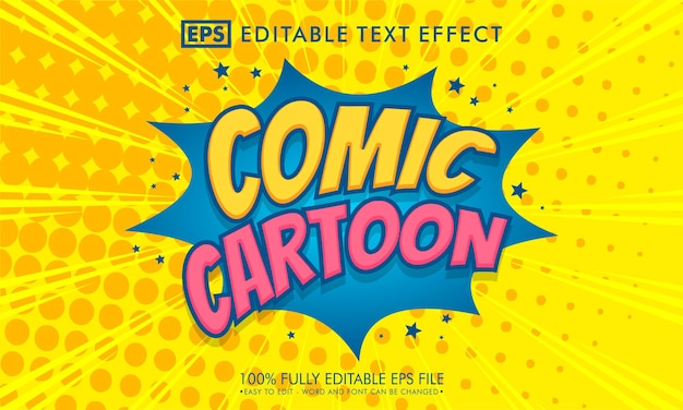 Vibrant Comic Cartoon Text Effect with Stars | Jiffy Designs