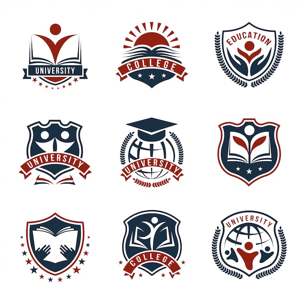 Diverse Collection of Vibrant Educational Insignia and Emblems | Jiffy ...