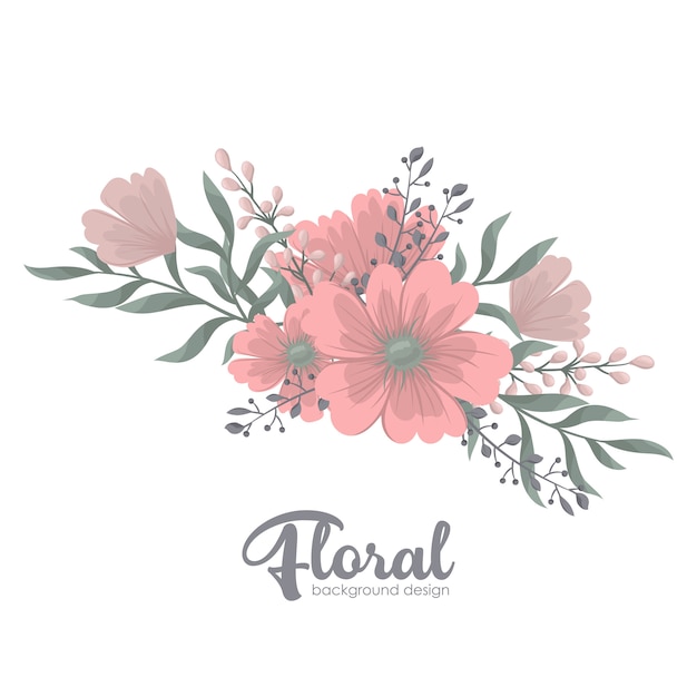 Delicate Pink Floral Arrangement with Handwritten Text | Jiffy Designs