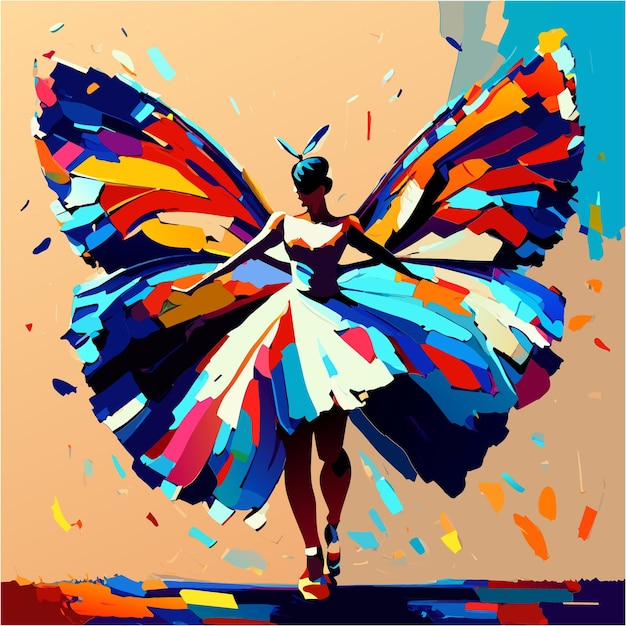 Vibrant Butterfly Dancer in Motion | Jiffy Designs