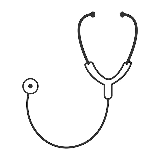 Minimalist Black Stethoscope Icon - Medical Diagnostic Tool | Jiffy Designs