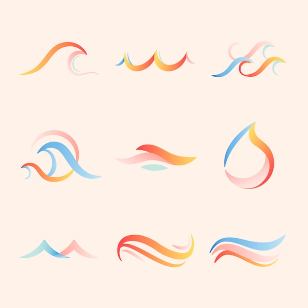 Vibrant Abstract Fluid Wave Symbols Collection | Jiffy Designs