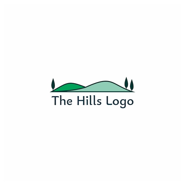 Serene Hills Landscape with Evergreen Trees Logo | Jiffy Designs