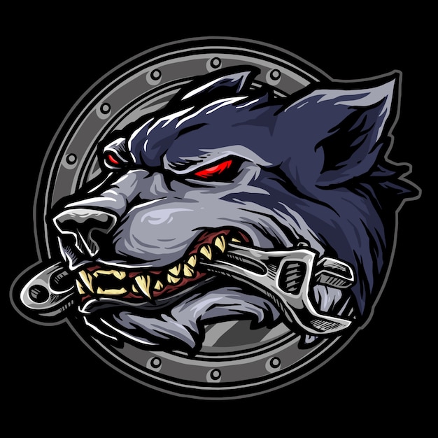 Ferocious Werewolf Snarling in Metallic Circular Frame | Jiffy Designs