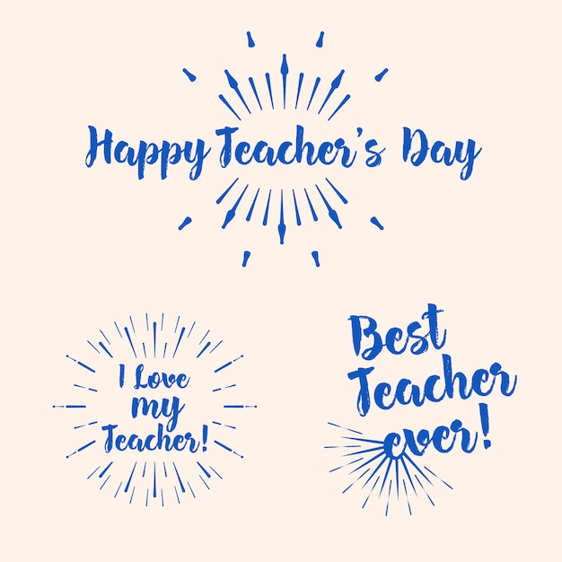Teacher's Day Celebration Graphics with Sunburst Lettering Designs ...