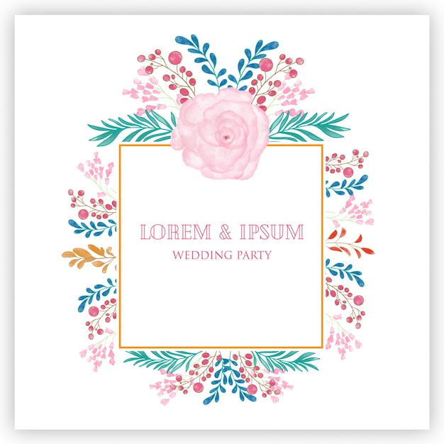 Delicate Floral Frame with Wedding Party Text | Jiffy Designs