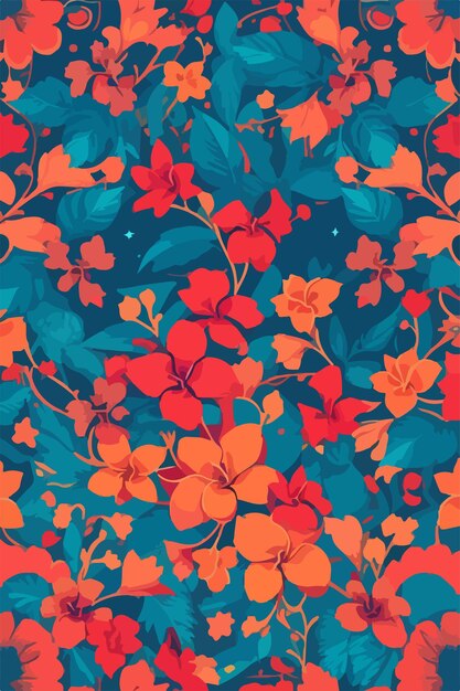 Vibrant Floral Tapestry: Bursting with Tropical Blooms | Jiffy Designs