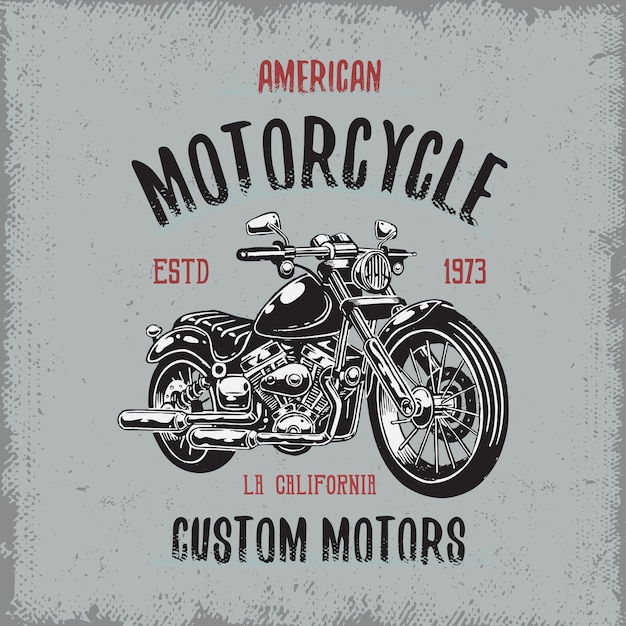 Vintage American Motorcycle Custom Motors Emblem | Jiffy Designs