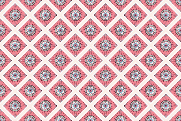 Vibrant Geometric Floral Pattern in Shades of Pink | Jiffy Designs