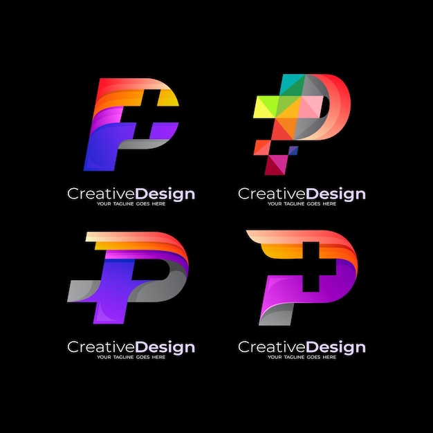 Vibrant Geometric Monograms with Bold Colorful Overlays | Jiffy Designs