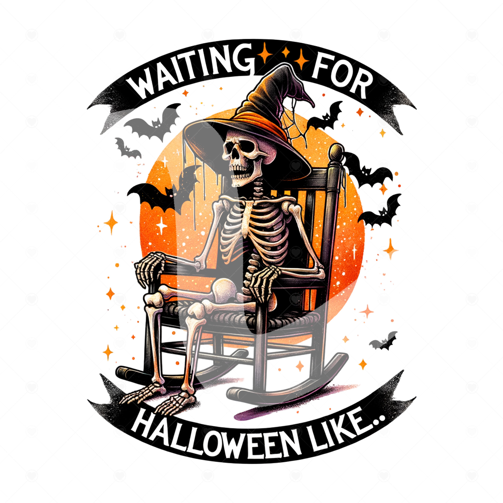 'Waiting For Halloween Like' Skeletal Witch in Rocking Chair | Jiffy ...
