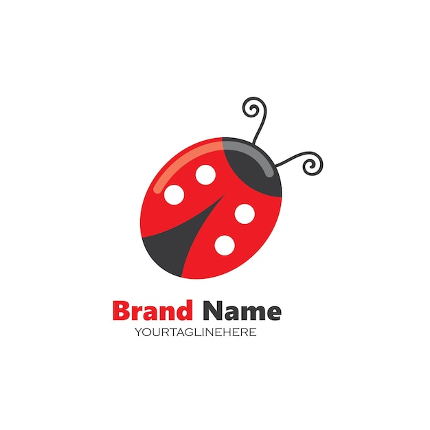 Stylized Ladybug Logo with Brand Name and Tagline | Jiffy Designs