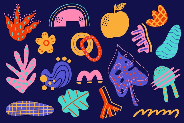 Vibrant Abstract Shapes and Symbols in Playful Composition | Jiffy Designs