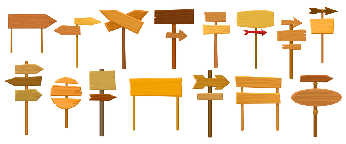 Wooden Post Vector Illustration On White Background. Isolated Cartoon ...