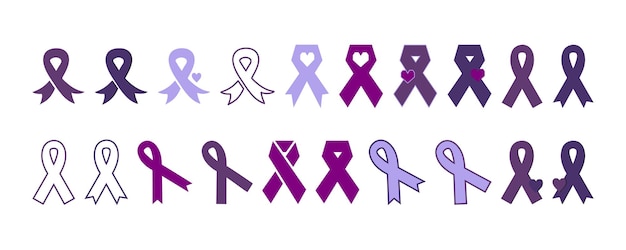A Vibrant Collection of Purple Awareness Ribbons | Jiffy Designs