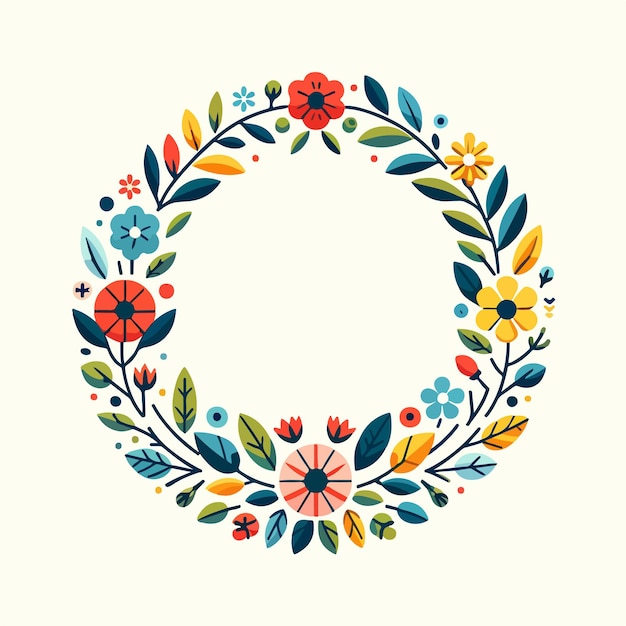 Vibrant Floral Wreath with Leaves and Blooms | Jiffy Designs