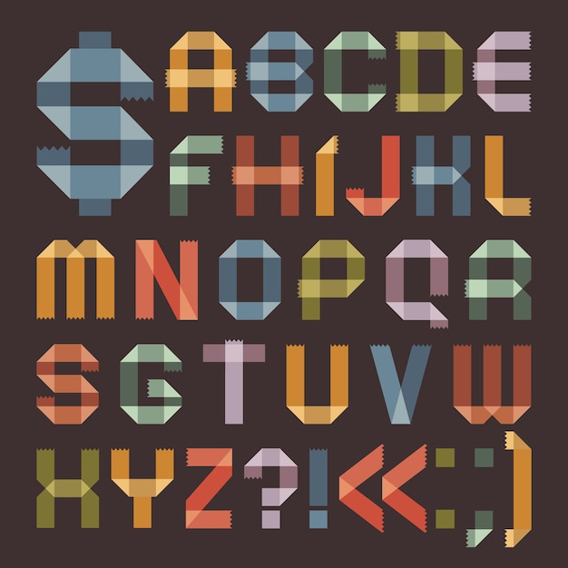 Vibrant Geometric Alphabet Shapes in Retro Color Palette | Jiffy Designs