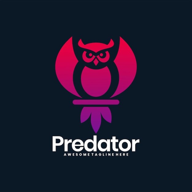 Fierce Owl Silhouette with Vibrant Gradient Background | Jiffy Designs
