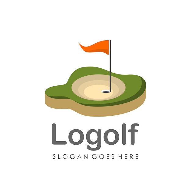 Golf Course Logo with Putting Green and Flag Illustration | Jiffy Designs
