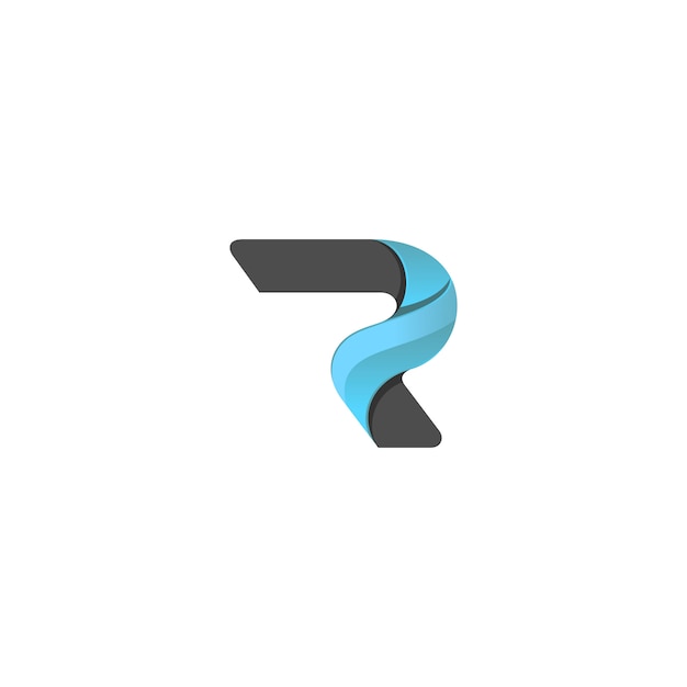 Sleek and Stylized Turquoise Swirling Letter R | Jiffy Designs
