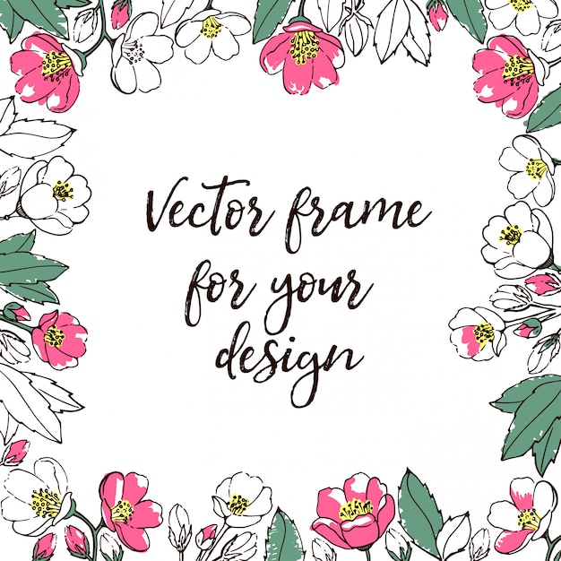 Floral Frame with Handwritten Text for Design | Jiffy Designs