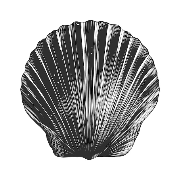 Elegant Monochrome Seashell Design with Striking Radial Patterns ...