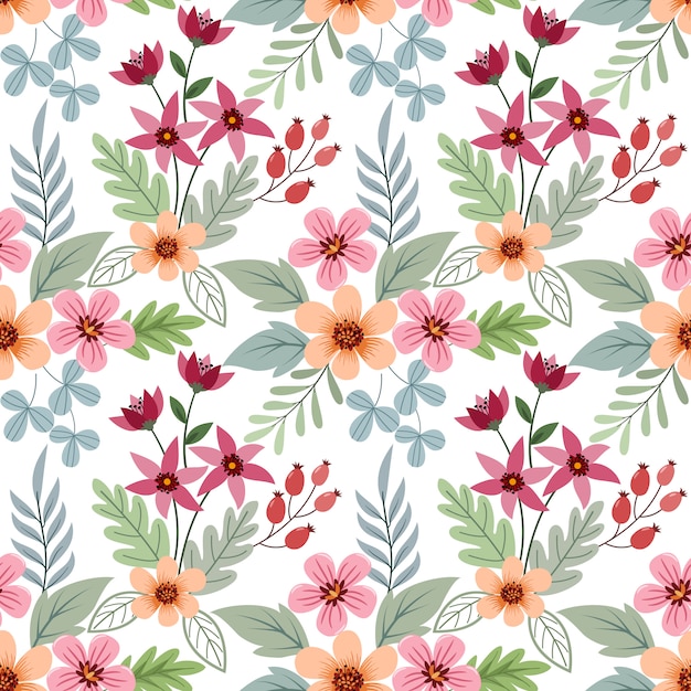 Vibrant Floral Pattern with Blooms and Foliage | Jiffy Designs