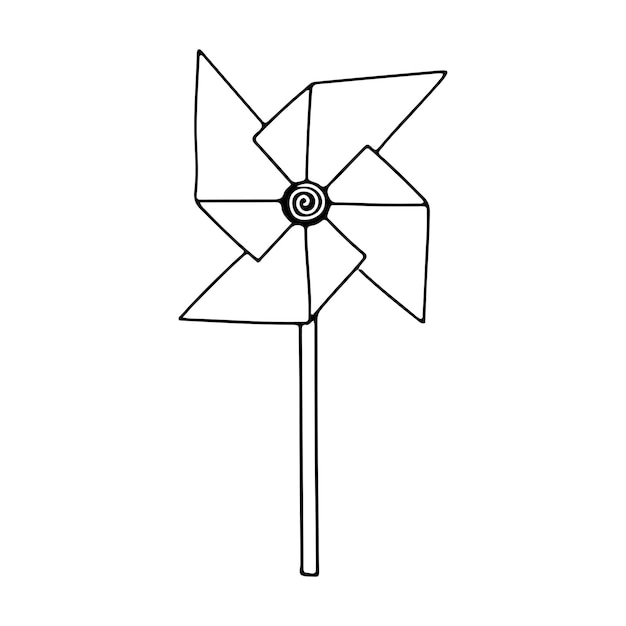 Minimalist Pinwheel Illustration with Spiral Center | Jiffy Designs