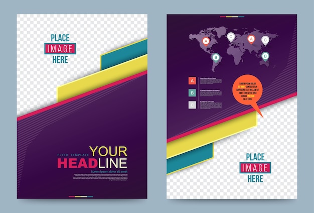 Vibrant Geometric Shapes and World Map Infographic Poster | Jiffy Designs
