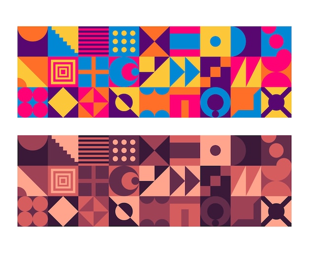 Vibrant Geometric Mosaic Patterns in Warm and Cool Tones | Jiffy Designs
